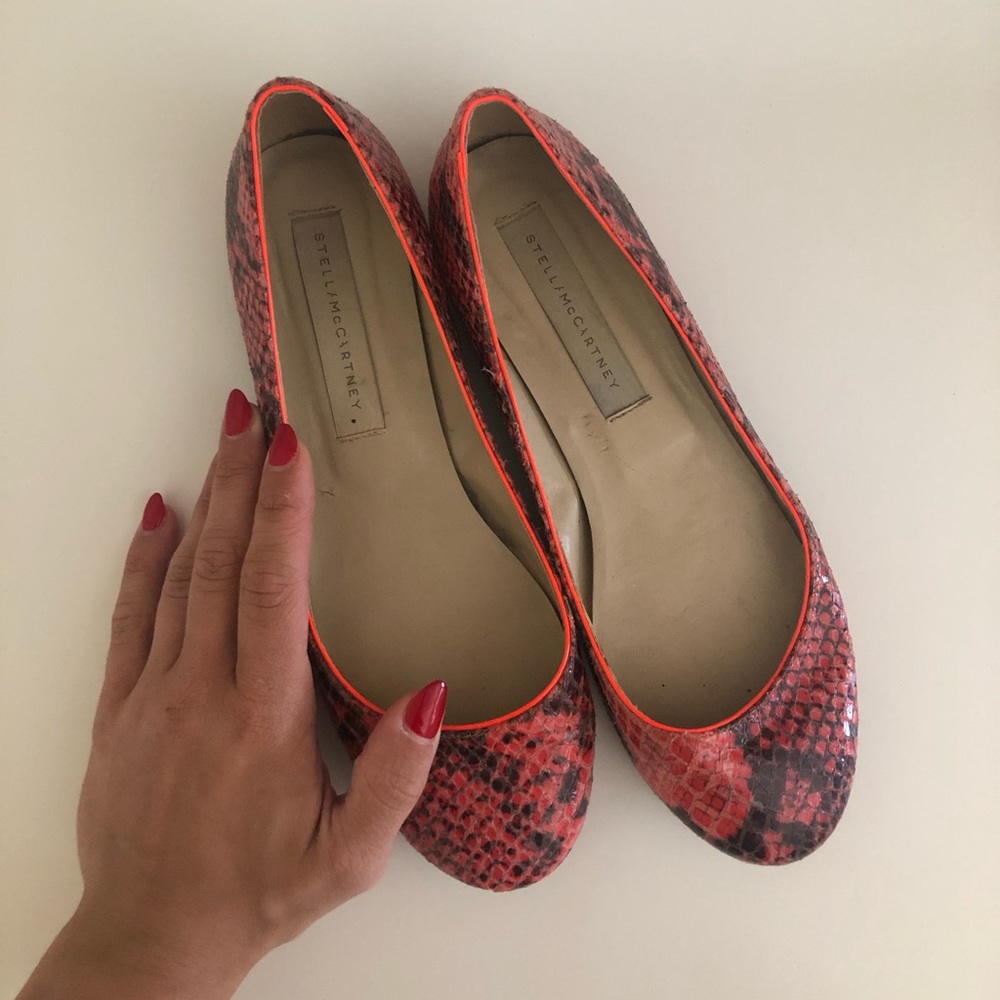 Orange Python Print Stella Mccartney Flats - image 3